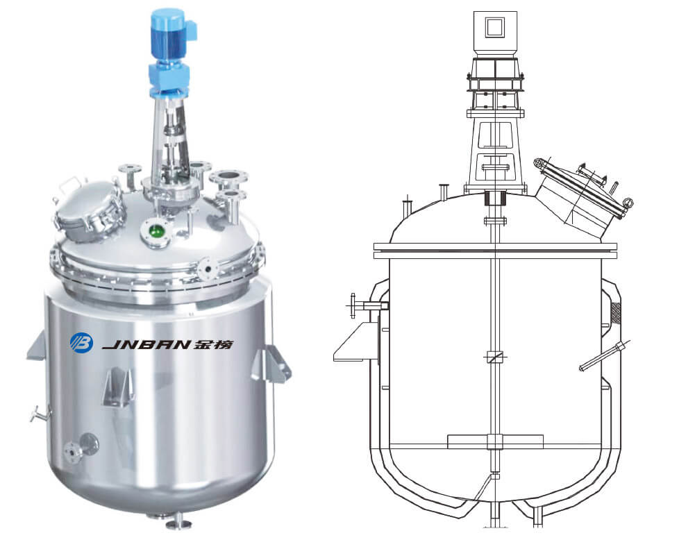 Stainless Steel heating jacket mixing pressure reactor